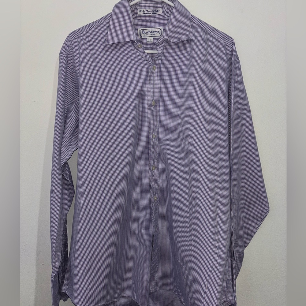 Burberry Dress Shirt blue and pink checkered pattern 16/33